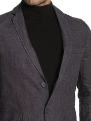 Men's Pure Cotton Linen Jacket Dark Gray SkinOutfit