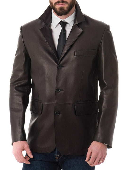 Men Genuine Leather Blazer Sport Coat 41 SkinOutfit