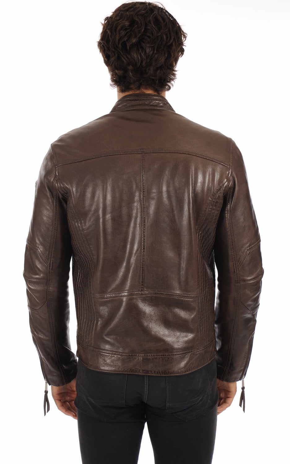 Men Genuine Leather Jacket MJ 14 freeshipping - SkinOutfit