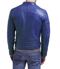 Men Lambskin Genuine Leather Jacket MJ399 SkinOutfit