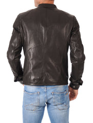 Men Lambskin Genuine Leather Jacket MJ427 freeshipping - SkinOutfit