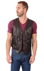 Men Genuine Leather Waistcoat 03 SkinOutfit