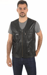 Men Genuine Leather Waistcoat 04 SkinOutfit