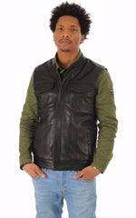 Men Genuine Leather Waistcoat 06 SkinOutfit