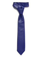 Lambskin Genuine Leather Tie Royal Blue - SkinOutfit