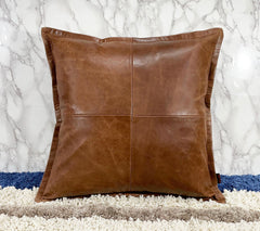 Genuine Leather Square Pillow Cover 10 SkinOutfit