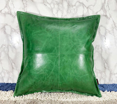 Genuine Leather Square Pillow Cover 13 SkinOutfit