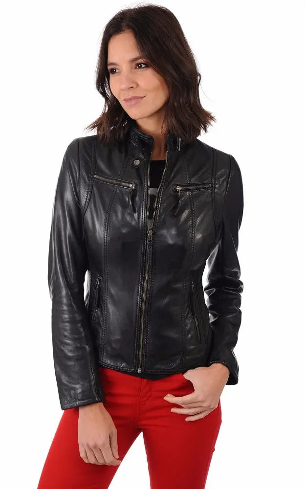 Women Genuine Leather Jacket WJ 50 freeshipping - SkinOutfit