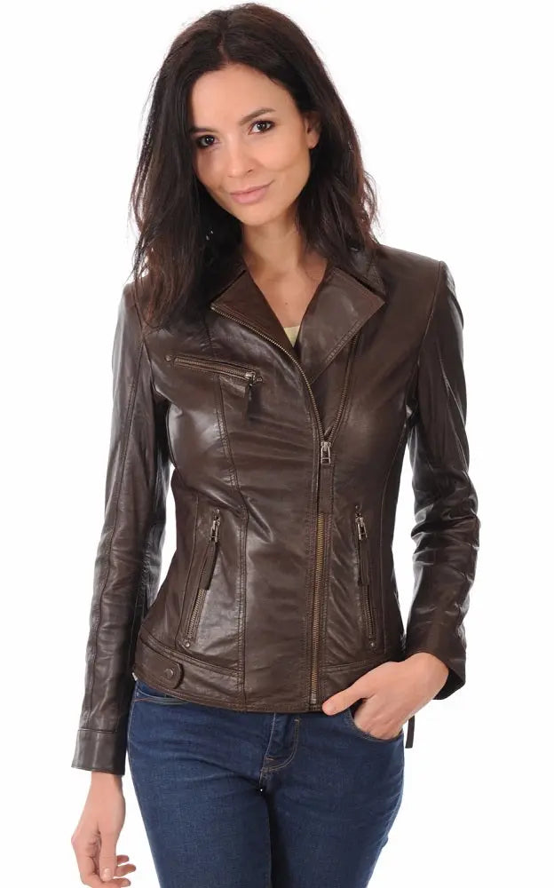 Women Genuine Leather Jacket WJ 61 freeshipping - SkinOutfit