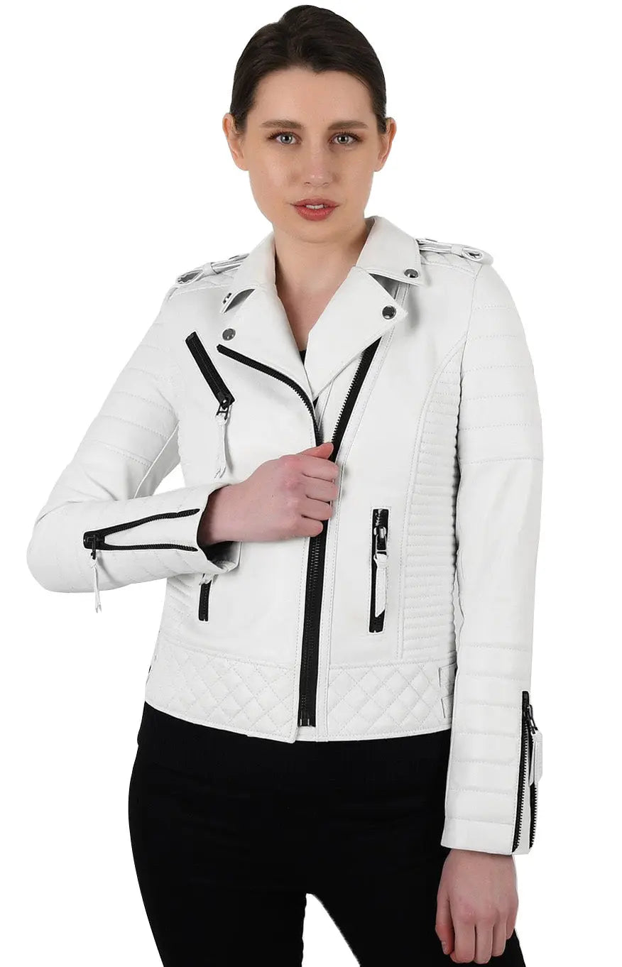 Women Genuine Leather Jacket WJ 67 SkinOutfit