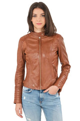 Women Genuine Leather Jacket WJ125 freeshipping - SkinOutfit