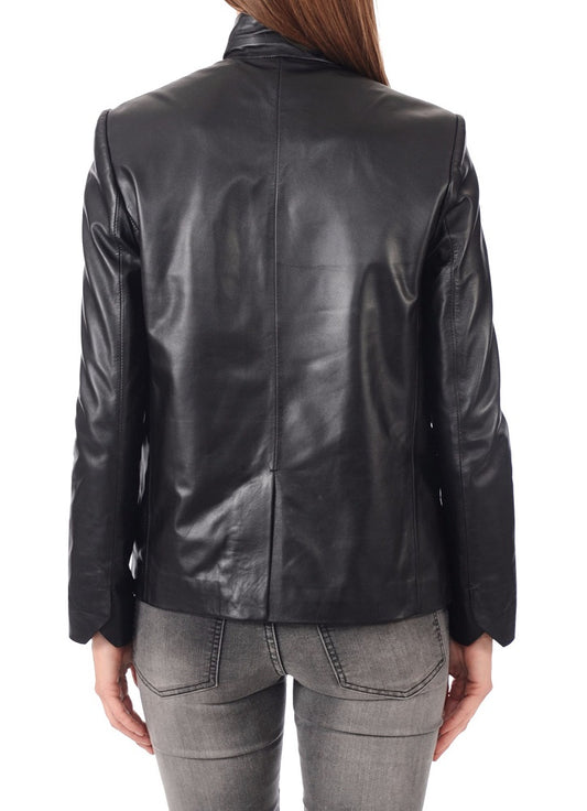 Women Genuine Leather Blazer Coat WB 36 SkinOutfit
