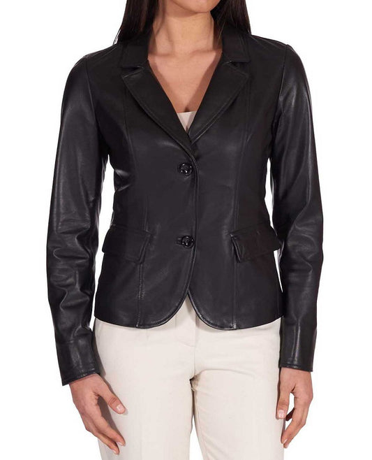 Women Genuine Leather Blazer Coat WB 47 SkinOutfit
