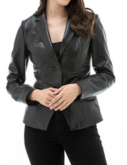 Women Genuine Leather Blazer Coat WB 51 SkinOutfit