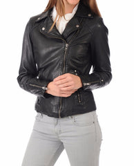 Women Lambskin Genuine Leather Jacket WJ101 freeshipping - SkinOutfit