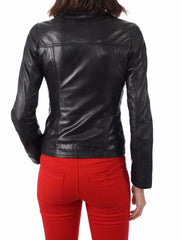 Women Lambskin Genuine Leather Jacket WJ135 SkinOutfit
