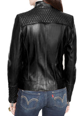 Women Lambskin Genuine Leather Jacket WJ 31 freeshipping - SkinOutfit