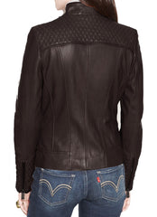 Women Lambskin Genuine Leather Jacket WJ 32 freeshipping - SkinOutfit