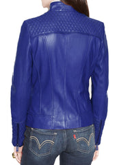 Women Lambskin Genuine Leather Jacket WJ 41 freeshipping - SkinOutfit
