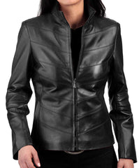 Women Lambskin Genuine Leather Jacket WJ 46 freeshipping - SkinOutfit