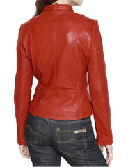 Women Lambskin Genuine Leather Jacket WJ 59 freeshipping - SkinOutfit