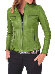 Women Lambskin Genuine Leather Jacket WJ 70 freeshipping - SkinOutfit