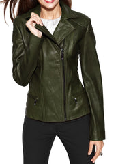 Women Lambskin Genuine Leather Jacket WJ 82 freeshipping - SkinOutfit