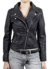 Women Lambskin Genuine Leather Jacket WJ184 SkinOutfit