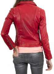 Women Lambskin Genuine Leather Jacket WJ185 SkinOutfit