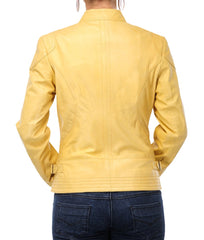 Women Lambskin Genuine Leather Jacket WJ189 SkinOutfit