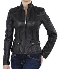 Women Lambskin Genuine Leather Jacket WJ193 SkinOutfit