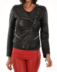 Women Lambskin Genuine Leather Jacket WJ201 SkinOutfit