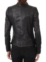 Women Lambskin Genuine Leather Jacket WJ204 SkinOutfit
