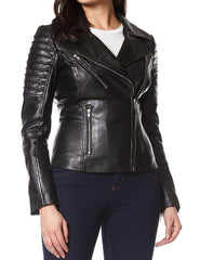 Women Lambskin Genuine Leather Jacket WJ263 SkinOutfit