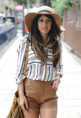 Women Genuine Leather Shorts WS 06 SkinOutfit