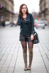 Women Genuine Leather Shorts WS 11 SkinOutfit