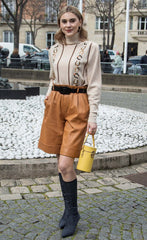 Women Genuine Leather Shorts WS 34 SkinOutfit