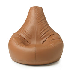 Faux Leather Recliner Beanbag Tan SkinOutfit