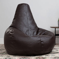 Faux Leather Recliner Beanbag Brown SkinOutfit