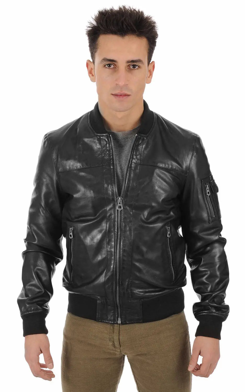 Men Genuine Leather Jacket MJ 80 SkinOutfit