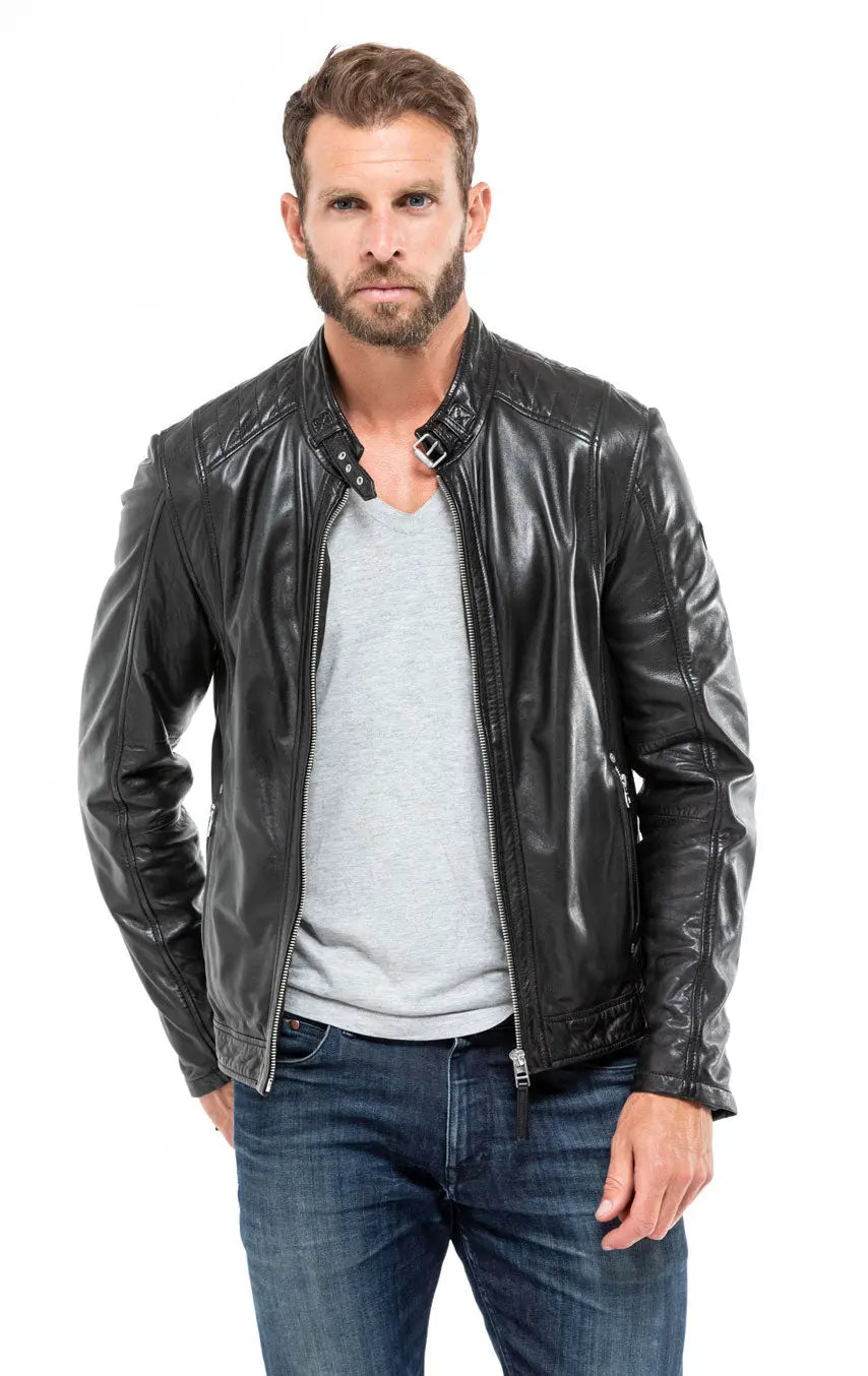 Men Genuine Leather Jacket MJ138 SkinOutfit