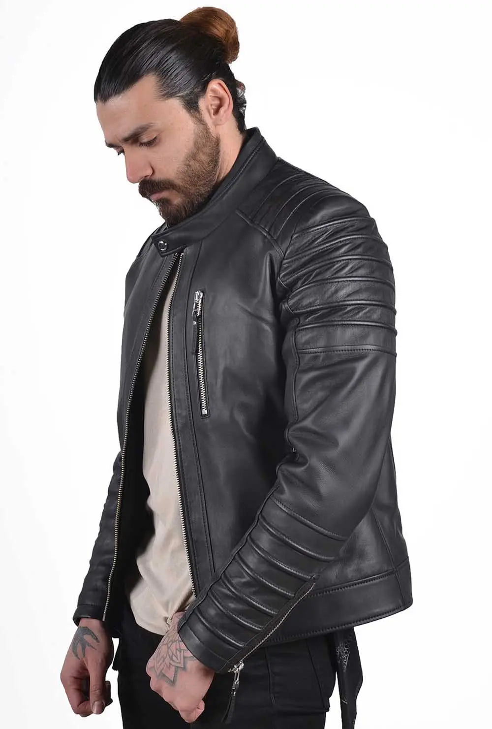 Men Genuine Leather Jacket MJ156 SkinOutfit