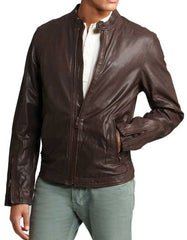 Men Lambskin Genuine Leather Jacket MJ130 SkinOutfit