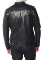 Men Lambskin Genuine Leather Jacket MJ435 SkinOutfit