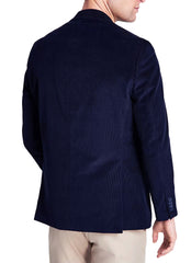 Men's Corduroy Sport Coat Blazer Jacket Blue SkinOutfit