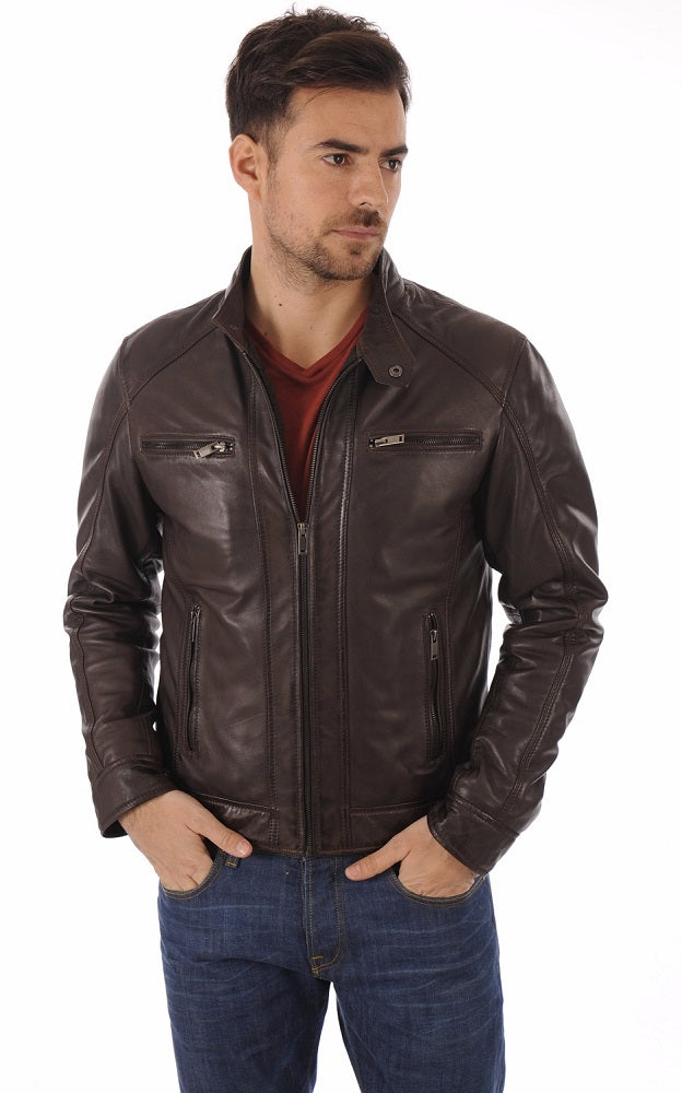 Men Hoodie Leather Jacket with Removable Hood 06 SkinOutfit