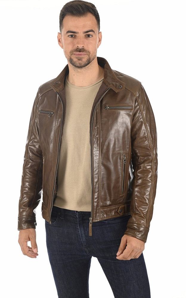 Men Hoodie Leather Jacket with Removable Hood 08 SkinOutfit