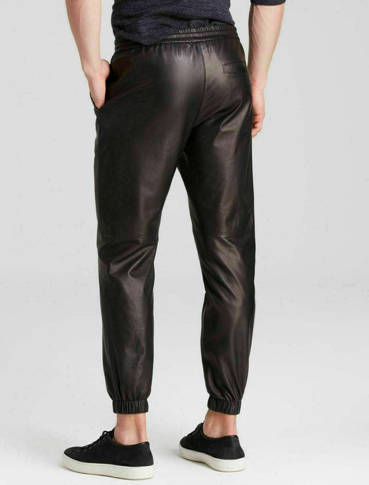 Men Genuine Leather Pant MP 12 SkinOutfit