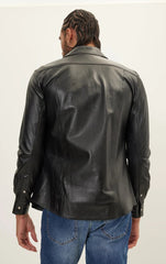 Men Genuine Leather Shirt 06 SkinOutfit