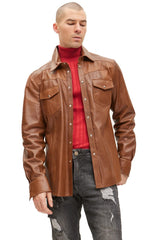 Men Genuine Leather Shirt 11 SkinOutfit